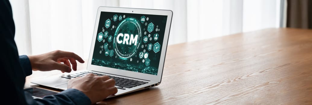 Customer relationship management system on modish computer for CRM business and enterprise