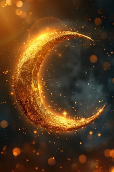 The symbol of the holy holiday of Eid al-Adha. A crescent moon and a star. The halal symbol.