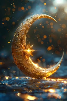 The symbol of the holy holiday of Eid al-Adha. A crescent moon and a star. The halal symbol.