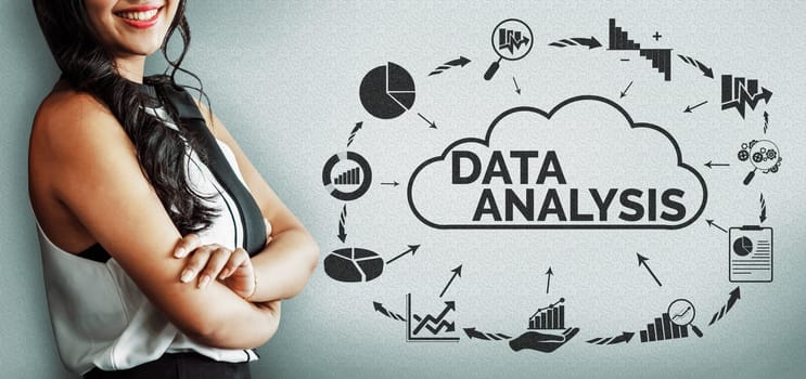 Data Analysis for Business and Finance Concept. interface showing future computer technology of profit analytic, online marketing research and information report for digital business strategy. uds