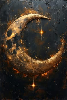 The symbol of the holy holiday of Eid al-Adha. A crescent moon and a star. The halal symbol.