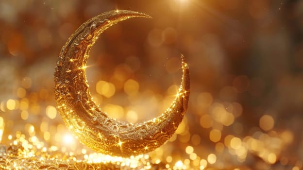 The symbol of the holy holiday of Eid al-Adha. A crescent moon and a star. The halal symbol.