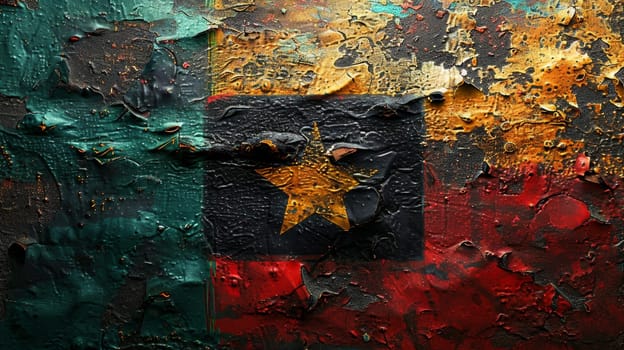 Background in African colors, yellow, green, red and black . Background symbolizing the abolition of slavery in the USA.