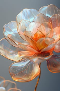 A magical orange flower with petals on a white background.