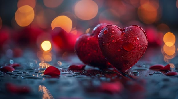 Feliz Dia Dos Namorados - Happy Valentine's Day in Brazilian Portuguese. Red loving hearts dedicated to the holiday in Brazil on June 12th.