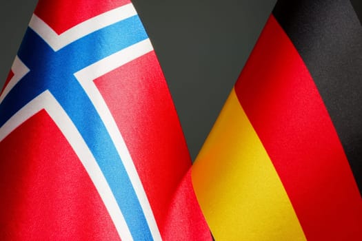 Flags of Norway and Germany as diplomacy concept.