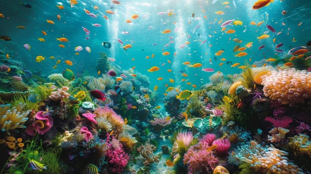 The underwater world. Animals of the underwater marine world. The ecosystem. World Ocean Day.