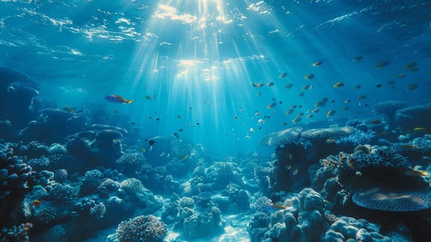 The underwater world. Animals of the underwater marine world. The ecosystem. World Ocean Day.