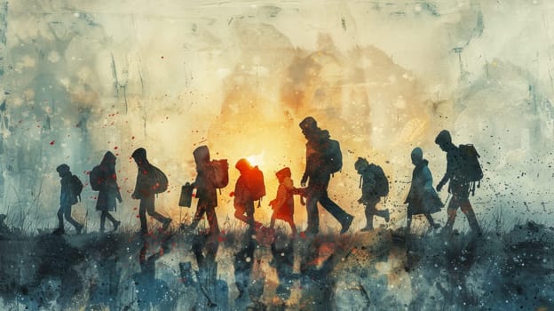 World Refugee Day. Migrating people. The conceptual background of the International Immigration Day.