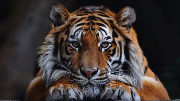 A tiger with a big smile and looking at the camera
