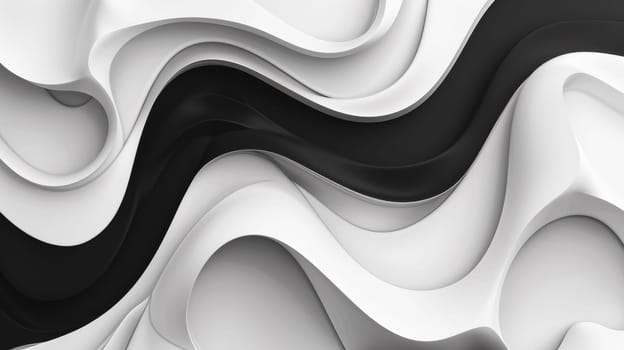 A black and white abstract background with wavy lines