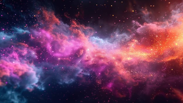 A colorful cloud of stars and space dust in the sky
