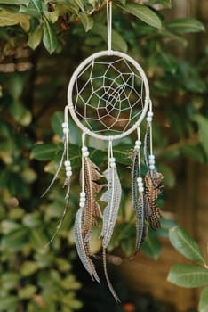 dream catcher with beautifu background. boho chic, ethnic amulet. (Vintage style)