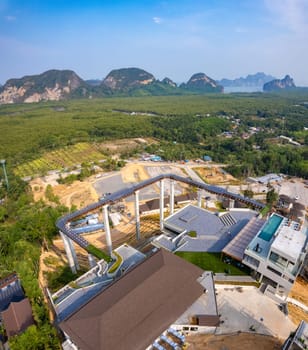 Samet Nangshe viewpoint, view of Koh Phra Wat Noi, in Phang Nga bay, Thailand, south east asia