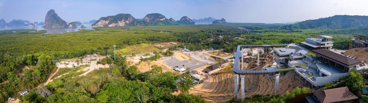 Samet Nangshe viewpoint, view of Koh Phra Wat Noi, in Phang Nga bay, Thailand, south east asia
