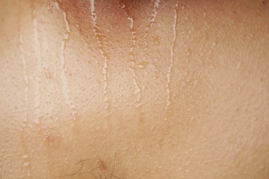 closeup of sweat on body ,