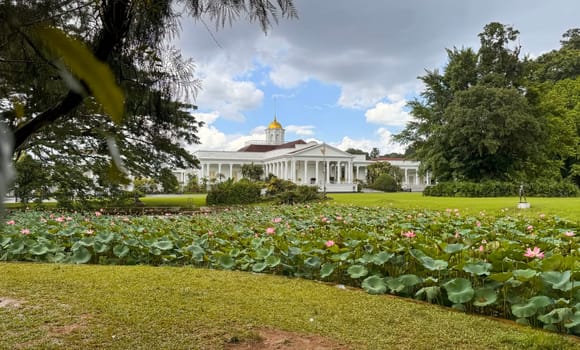 Bogor, West Java, Indonesia, 21 April 2024, Bogor presidential palace, also known as the Istana Bogor, is a historic palace located in the city of Bogor, West Java, Indonesia. The palace was built in the 18th century and served as the residence of the Dutch