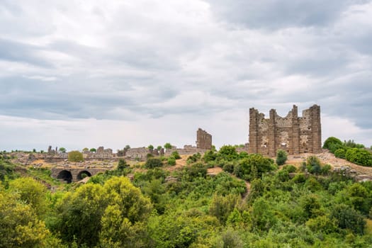 The Ancient City of Aspendos in Antalya Serik on a sunny day