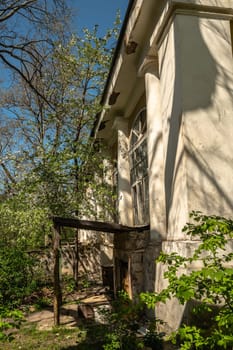 Odessa, Ukraine, 16.04.2024. Old historical building in Odessa Botanical Garden in Ukraine on a sunny spring day