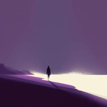 Banner: Silhouette of a man standing in the middle of the desert