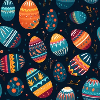 Feasts of the Lord's Resurrection: Seamless pattern with hand drawn Easter eggs. Vector illustration.