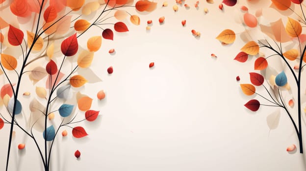 Banner: Autumn leaves background with space for text. Vector Illustration.