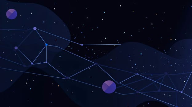 Banner: Abstract polygonal space low poly dark background with connecting dots and lines. Vector illustration.
