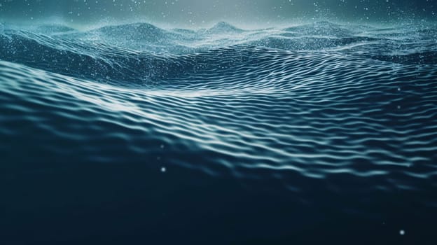 Banner: Water surface with ripples and waves. 3d render illustration.