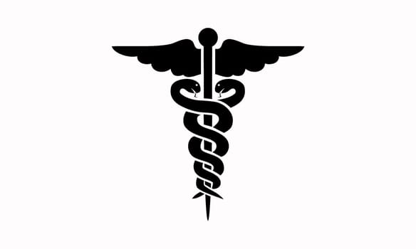 Hospital and doctors help: Symbol Caduceus with wings. Medical symbol. Vector illustration.