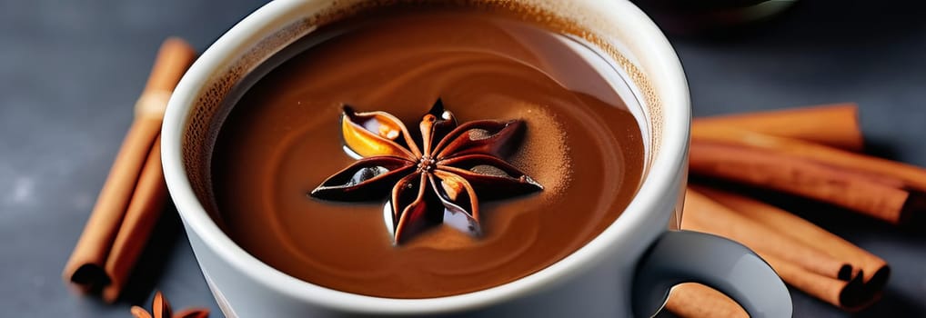 Pair of cozy mugs filled with aromatic Champurrado, garnished with cinnamon sticks and star anise, set against a clean white backdrop with room for text