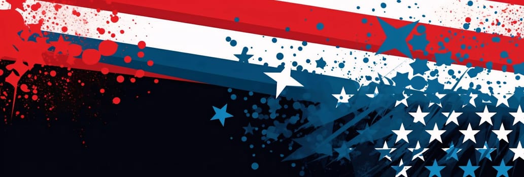 Banner: USA flag in grunge style. Vector illustration for your design.