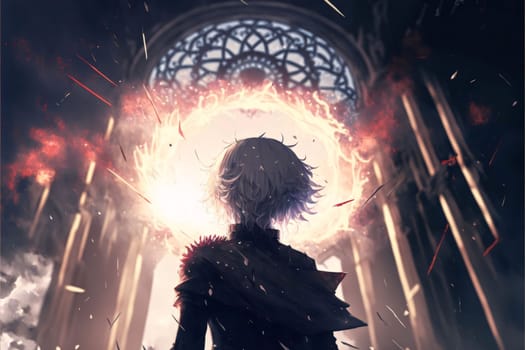 Banner: Fantasy image of a woman in a black cloak with red flowers.