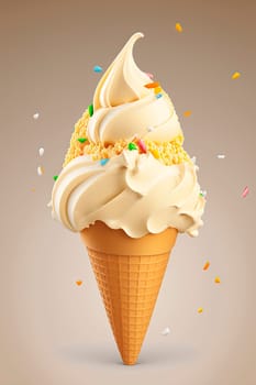 Ice cream cone chocolate. Generative AI,