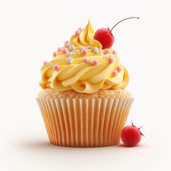 cupcake on an isolate on a white background. Generative AI,