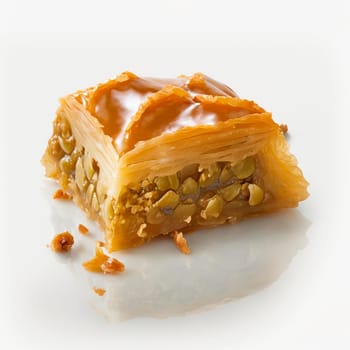 baklava isolate on white background. Generative AI,