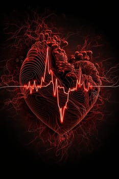 cardiogram love heart. Generative AI,