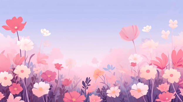 Banner: Spring flowers background. Vector illustration for your design. EPS10.