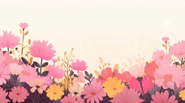 Banner: Flower background with soft pastel colors. Vector illustration for your design