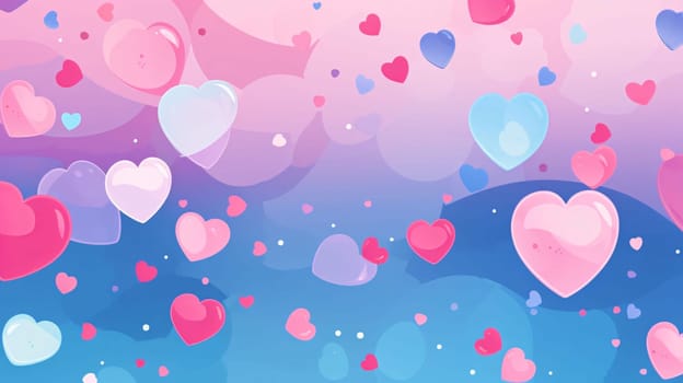 Banner: Valentine's day background with hearts. Vector Illustration.
