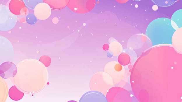 Banner: Abstract background with colorful circles. Vector illustration. Pink and blue colors.