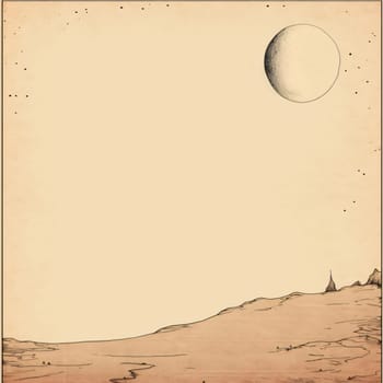 Banner: Illustration of an old paper with a moon in the background.