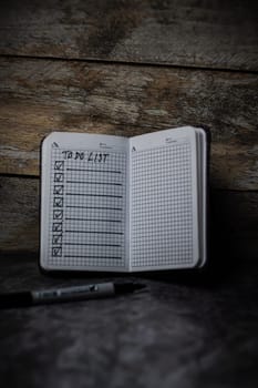 Notepad with a list of cases. High quality photo