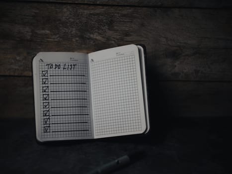 Notepad with a list of cases. High quality photo