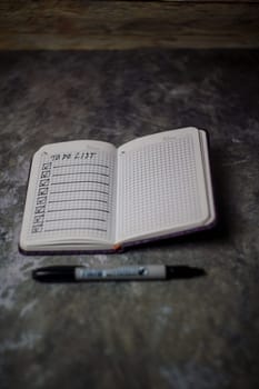 Notepad with a list of cases. High quality photo