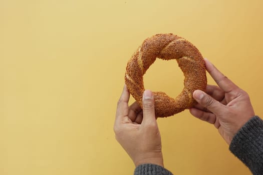 Turkish Bagel Simit on table ,