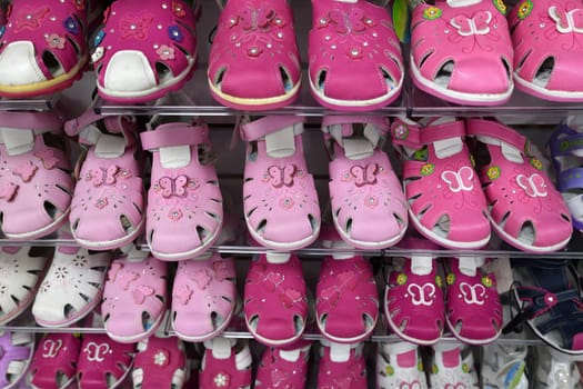Children's Shoes on store counter