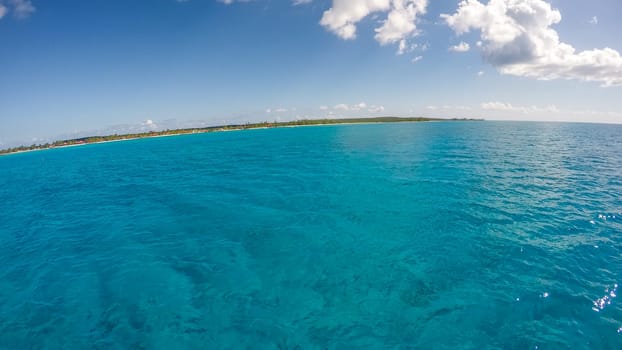 Tropical beach of Princess Cays Island in Bahamas