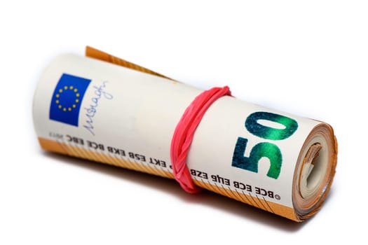 A roll of 50 euro bills 1