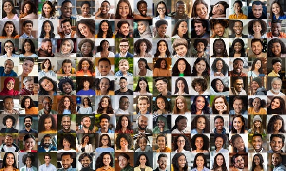 A diverse collection of people's faces, purposefully blurred in this collage, highlighting the beauty of a diverse yet unified society