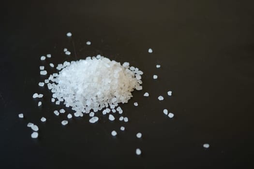 stack of Salt crystals on table ,